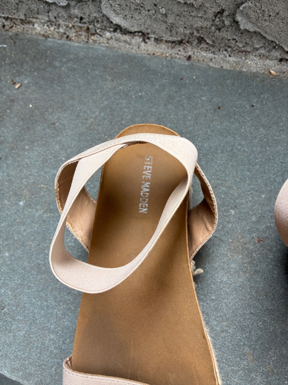 Steve Madden Light Beige Ankle Wrap Espadrille Sandals Size 5 - Picture 4 of 6